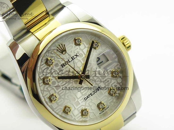 1:1 Diam 36mm SA3135 On YG SS Datejust V2 116234 Dial White Best Oyster DJF Com Bracelet Edition 0313